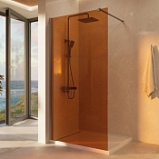 Vincea Walk-In Душевая перегородка 90x200h см, текстурированное стекло 8 мм, цвет: вороненая сталь VSW-1H900GSGM