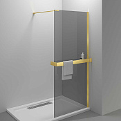 Vincea Walk-In Душевая перегородка 90x200h см, тонированное стекло 8 мм, цвет: брашированное золото VSW-4HR900CGG