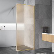 Vincea Walk-In Душевая перегородка 100x200h см, текстурир. стекло 8 мм, цвет: брашированное золото VSW-1HP100GWBG