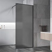 Vincea Walk-In Душевая перегородка 100x200h см, тонированное стекло 8 мм, цвет: черный матовый VSW-1HP100GFB