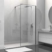 Vincea Walk-In Душевая перегородка 100x200h см, прозрачное стекло 8 мм, цвет: вороненая сталь VSW-1HS100CLGM
