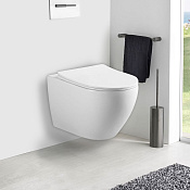 Vincea Esse Унитаз подвесной безободковый 36x50,5 см, с сиденьем, цвет: белый глянцевый VT1-211