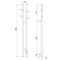 Vincea Полотенцесушитель электрический 12,2x130,4h см, с таймером, цвет: черный матовый VTD-1D2BE