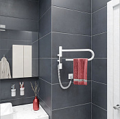 Vincea Полотенцесушитель электрический 38,5x25,3h см, с таймером, цвет: белый матовый VTD-1P1WE