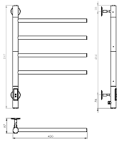 Vincea Полотенцесушитель электрический 43x59,7h см, с таймером, цвет: хром VTD-1S1CE