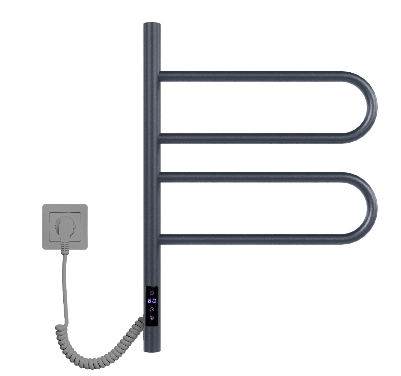 Vincea Полотенцесушитель электрический 42,6x59h см, с таймером, цвет: графит VTD-1R1CGE