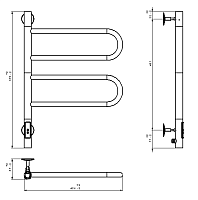 Vincea Полотенцесушитель электрический 42,6x59h см, с таймером, цвет: графит VTD-1R1CGE