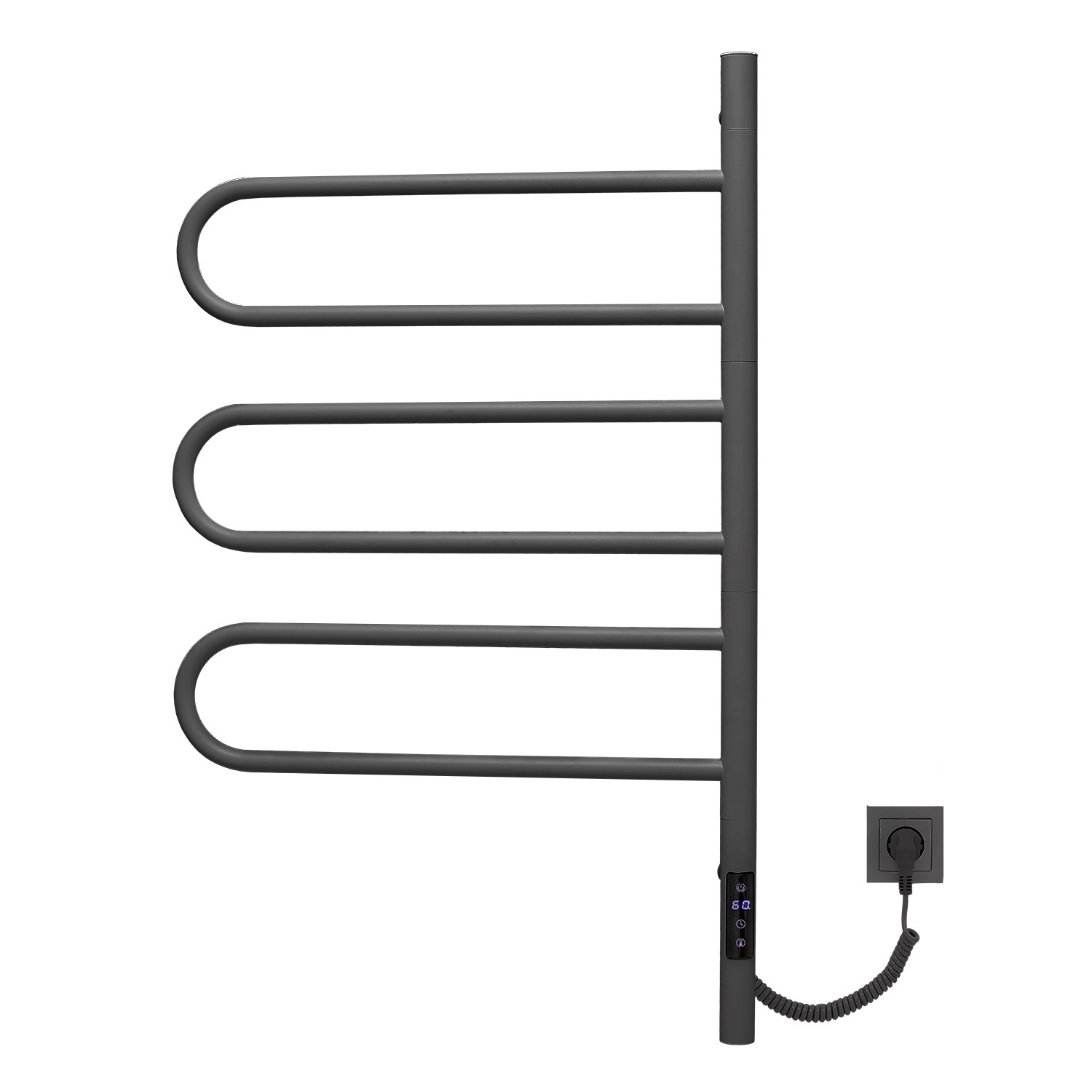 Vincea Полотенцесушитель электрический 41,8x79,2h см, с таймером, цвет: графит VTD-1R2CGE