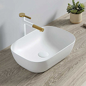 Vincea Раковина чаша 50x40x14h см, без перелива, цвет: белый глянцевый VBS-101