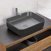 Vincea Раковина чаша 50x39x13h см, без перелива, цвет: антрацит матовый VBS-105MA