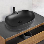 Vincea Раковина чаша 60x41,5x13,5h см, без перелива, цвет: матовый черный VBS-113MB