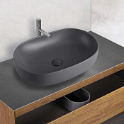 Vincea Раковина чаша 60x41,5x13,5h см, без перелива, цвет: антрацит матовый VBS-113MA