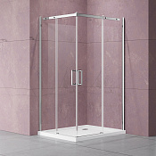 Vincea Dice Душевой уголок 100x100x200h см, прозрачное стекло 8 мм, цвет: хром VSS-4D100CL