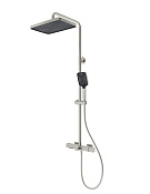 Vincea Core Душевая стойка: смеситель, ручной душ, верхний душ, шланг 150 см, цвет: браширов. никель VSFS-4CO1BN