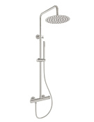 Vincea City Душевая стойка: смеситель, ручной душ, верхний душ, шланг 150 см, цвет: браширов. никель VSFS-4CT1BN