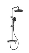 Vincea Душевая стойка: смеситель, ручной душ, верхний душ, шланг 150 см, цвет: вороненая сталь VSFS-402GM