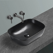 Vincea Раковина чаша 45,5x32,5x13h см, без перелива, цвет: матовый черный VBS-102MB