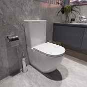 Vincea Globo Унитаз моноблок безободковый 39х63 см, смыв торнадо, с сиденьем, цвет: белый глянцевый VT2-14T