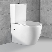 Vincea Evo Унитаз моноблок безободковый 37х61 см, с сиденьем, цвет: белый глянцевый VT2-34