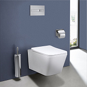 Vincea Q-Line Унитаз подвесной безободковый 36x52 см, с сиденьем, цвет: белый глянцевый VT1-12