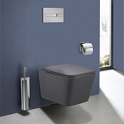 Vincea Q-Line Унитаз подвесной безободковый 35x52 см, с сиденьем, цвет: антрацит матовый VT1-12MA