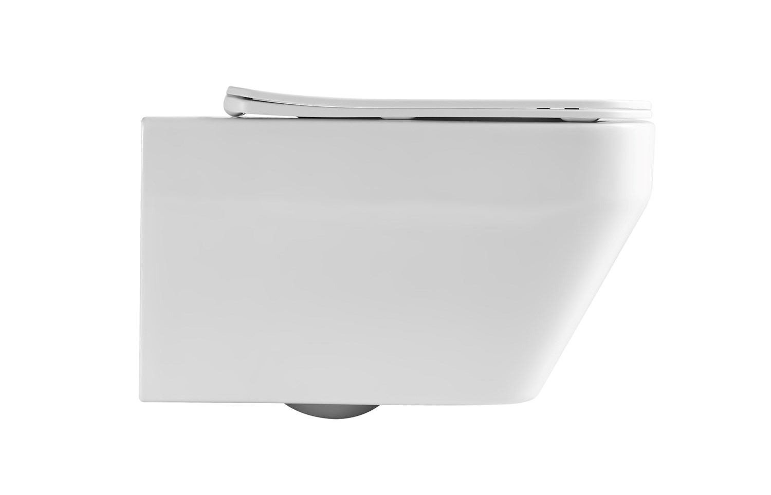 Vincea Edge Унитаз подвесной безободковый 37,5x55,5 см, с сиденьем, цвет: белый глянцевый VT1-38T