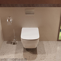 Vincea Edge Унитаз подвесной безободковый 37,5x55,5 см, с сиденьем, цвет: белый глянцевый VT1-38T