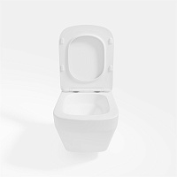 Vincea Edge Унитаз подвесной безободковый 37,5x55,5 см, с сиденьем, цвет: белый глянцевый VT1-38T