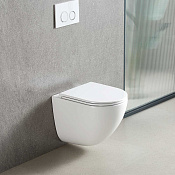 Vincea Bien Унитаз подвесной безободковый 36x49,5 см, с сиденьем, цвет: белый глянцевый VT1-51T