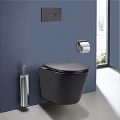 Vincea Piatti Унитаз подвесной безободковый 36,5x49 см, с сиденьем, цвет: матовый черный VT1-11SMB