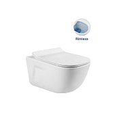 Vincea Idea Унитаз подвесной безободковый 35x51 см, с сиденьем, цвет: белый глянцевый VT1-33