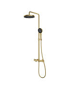 Vincea Rim Душевая стойка: смеситель, ручной душ, верхний душ, шланг 150 см, цвет: браширов. золото VSFS-2RM1BG