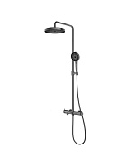 Vincea Rim Душевая стойка: смеситель, ручной душ, верхний душ, шланг 150 см, цвет: вороненая сталь VSFS-2RM1GM