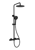 Vincea Rondo Душевая стойка: смеситель, ручной душ, верхний душ, шланг 150 см, цвет: черный матовый VSFS-1R1MB