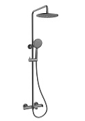 Vincea Rondo Душевая стойка: смеситель, ручной душ, верхний душ, шланг 150 см, цвет: вороненая сталь VSFS-1R1GM