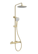 Vincea Rondo Душевая стойка: смеситель, ручной душ, верхний душ, шланг 150 см, цвет: браш. золото VSFS-1R0BG