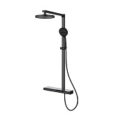 Vincea Aspire Душевая стойка: смеситель, ручной душ, верхний душ, шланг 150 см, цвет: черный матовый VSFS-4AS1MB