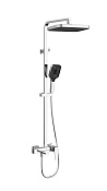 Vincea Cube Душевая стойка: смеситель, ручной душ, верхний душ, шланг 150 см, цвет: хром VSFS-4C12CH