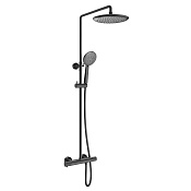 Vincea Desire Душевая стойка: термостат, руч. душ, верхний душ, шланг 150 см, цвет: вороненая сталь VSFS-1D0TGM