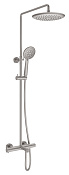 Vincea Desire Душевая стойка: термостат, руч. душ, верхний душ, шланг 150 см, цвет: вороненая сталь VSFS-1D1TBN