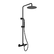 Vincea Vogue Душевая стойка: термостат, ручной душ, верхний душ, шланг 150 см, цвет: черный матовый VSFS-1V1TMB
