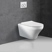 Vincea Edge-M Унитаз подвесной безободковый 36,5x55,5 см, с сиденьем, цвет: матовый черный VT1-37