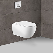 Vincea Evo Унитаз подвесной безободковый 36,5x55,5 см, с сиденьем, цвет: белый глянцевый VT1-34