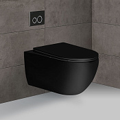 Vincea Evo Унитаз подвесной безободковый 36,5x55,5 см, с сиденьем, цвет: матовый черный VT1-34MB
