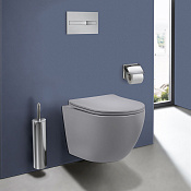 Vincea Globo Унитаз подвесной безободковый 36,5x48,5 см, с сиденьем, цвет: матовый серый VT1-14SMG