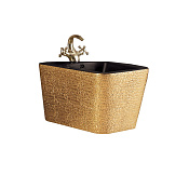 Vincea Q-Line Биде подвесное 36x51 см, с переливом, с 1 отверстием, цвет: золото/черный VB1-12G1B