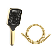 Vincea Душевой гарнитур: душевая лейка, шланг 150 см, цвет: золото матовое VSHN-41HBG