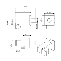 Vincea Шланговое подключение с держателем, цвет: хром VSC-41CH