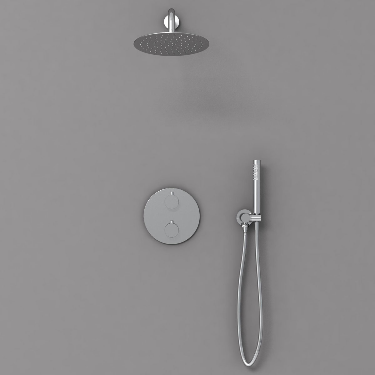 Vincea Душевой комплект встраиваемый: термостат, без излива, верхний и ручной душ, цвет: хром VSFW-101TCH