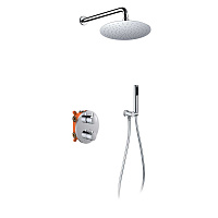 Vincea Душевой комплект встраиваемый: термостат, без излива, верхний и ручной душ, цвет: хром VSFW-101TCH